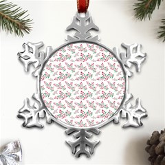 Christmas Shading Festivals Floral Pattern Metal Small Snowflake Ornament by Sarkoni