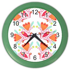 Batik T- Shirt Batik Flower Pattern8 Color Wall Clock by EnriqueJohnson