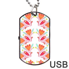 Batik T- Shirt Batik Flower Pattern8 Dog Tag Usb Flash (one Side) by EnriqueJohnson