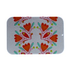 Batik T- Shirt Batik Flower Pattern8 Open Lid Metal Box (silver)  