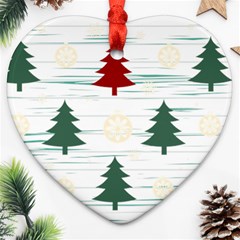 Christmas Tree Snowflake Pattern Ornament (heart) by Sarkoni