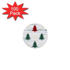 Christmas Tree Snowflake Pattern 1  Mini Buttons (100 Pack)  by Sarkoni