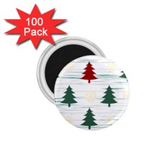 Christmas Tree Snowflake Pattern 1 75  Magnets (100 Pack)  by Sarkoni