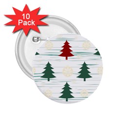 Christmas Tree Snowflake Pattern 2 25  Buttons (10 Pack)  by Sarkoni