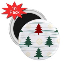 Christmas Tree Snowflake Pattern 2 25  Magnets (10 Pack)  by Sarkoni