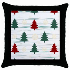 Christmas Tree Snowflake Pattern Throw Pillow Case (black) by Sarkoni