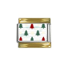 Christmas Tree Snowflake Pattern Gold Trim Italian Charm (9mm) by Sarkoni