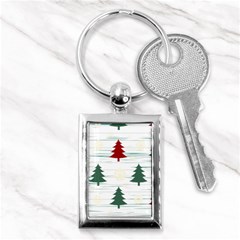 Christmas Tree Snowflake Pattern Key Chain (rectangle) by Sarkoni