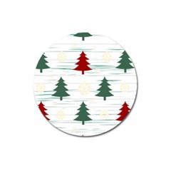 Christmas Tree Snowflake Pattern Magnet 3  (round) by Sarkoni