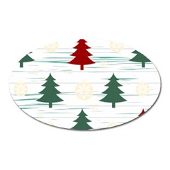 Christmas Tree Snowflake Pattern Oval Magnet by Sarkoni