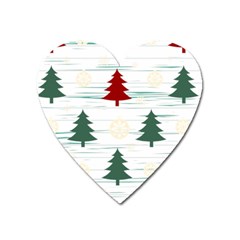 Christmas Tree Snowflake Pattern Heart Magnet by Sarkoni