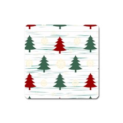 Christmas Tree Snowflake Pattern Square Magnet by Sarkoni