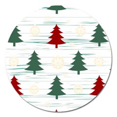 Christmas Tree Snowflake Pattern Magnet 5  (round) by Sarkoni