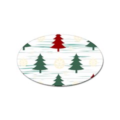 Christmas Tree Snowflake Pattern Sticker Oval (10 Pack) by Sarkoni