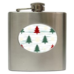 Christmas Tree Snowflake Pattern Hip Flask (6 Oz) by Sarkoni