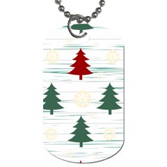 Christmas Tree Snowflake Pattern Dog Tag (two Sides) by Sarkoni