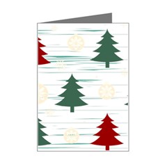 Christmas Tree Snowflake Pattern Mini Greeting Card by Sarkoni