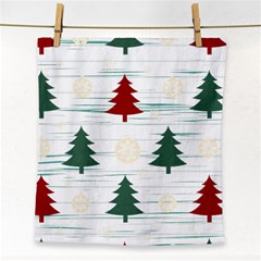 Christmas Tree Snowflake Pattern Face Towel by Sarkoni