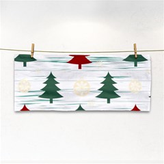 Christmas Tree Snowflake Pattern Hand Towel by Sarkoni