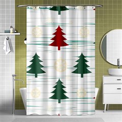 Christmas Tree Snowflake Pattern Shower Curtain 48  X 72  (small)  by Sarkoni