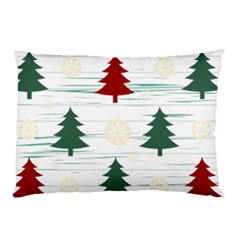 Christmas Tree Snowflake Pattern Pillow Case (two Sides) by Sarkoni