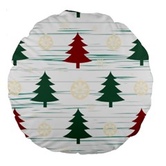 Christmas Tree Snowflake Pattern Large 18  Premium Round Cushions by Sarkoni