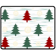 Christmas Tree Snowflake Pattern Two Sides Fleece Blanket (medium) by Sarkoni