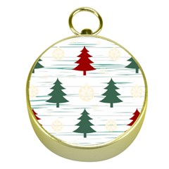 Christmas Tree Snowflake Pattern Gold Compasses by Sarkoni