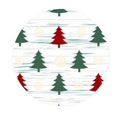 Christmas Tree Snowflake Pattern Mini Round Pill Box by Sarkoni