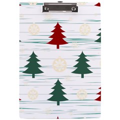 Christmas Tree Snowflake Pattern A4 Acrylic Clipboard by Sarkoni