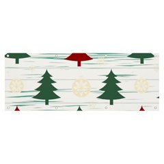 Christmas Tree Snowflake Pattern Banner And Sign 8  X 3  by Sarkoni