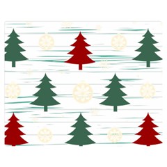 Christmas Tree Snowflake Pattern Premium Plush Fleece Blanket (medium) by Sarkoni