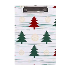 Christmas Tree Snowflake Pattern A5 Acrylic Clipboard by Sarkoni