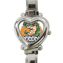 Funny Crocodile Heart Italian Charm Watch by Sarkoni