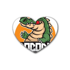 Funny Crocodile Rubber Heart Coaster (4 Pack) by Sarkoni