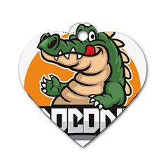 Funny Crocodile Dog Tag Heart (two Sides) by Sarkoni