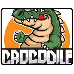 Funny Crocodile Two Sides Fleece Blanket (medium) by Sarkoni