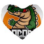 Funny Crocodile Large 19  Premium Flano Heart Shape Cushions Front