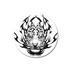 White And Black Tiger Magnet 3  (Round) Front