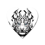 White And Black Tiger Heart Magnet Front