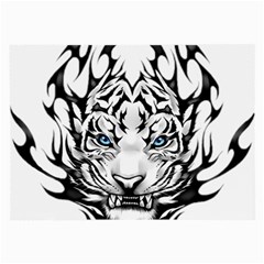 White And Black Tiger Large Glasses Cloth