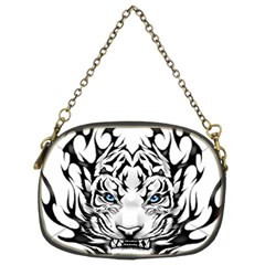 White And Black Tiger Chain Purse (two Sides) by Sarkoni