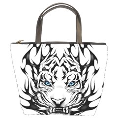 White And Black Tiger Bucket Bag