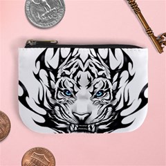 White And Black Tiger Mini Coin Purse