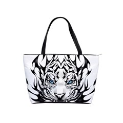 White And Black Tiger Classic Shoulder Handbag by Sarkoni