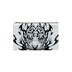 White And Black Tiger Cosmetic Bag (small) by Sarkoni