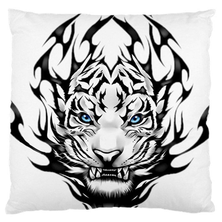 White And Black Tiger Large Cushion Case (One Side)