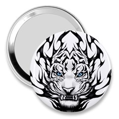 White And Black Tiger 3  Handbag Mirrors