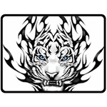 White And Black Tiger Two Sides Fleece Blanket (Large) 80 x60  Blanket Front