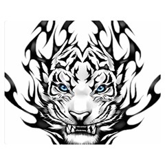 White And Black Tiger Two Sides Premium Plush Fleece Blanket (medium) by Sarkoni